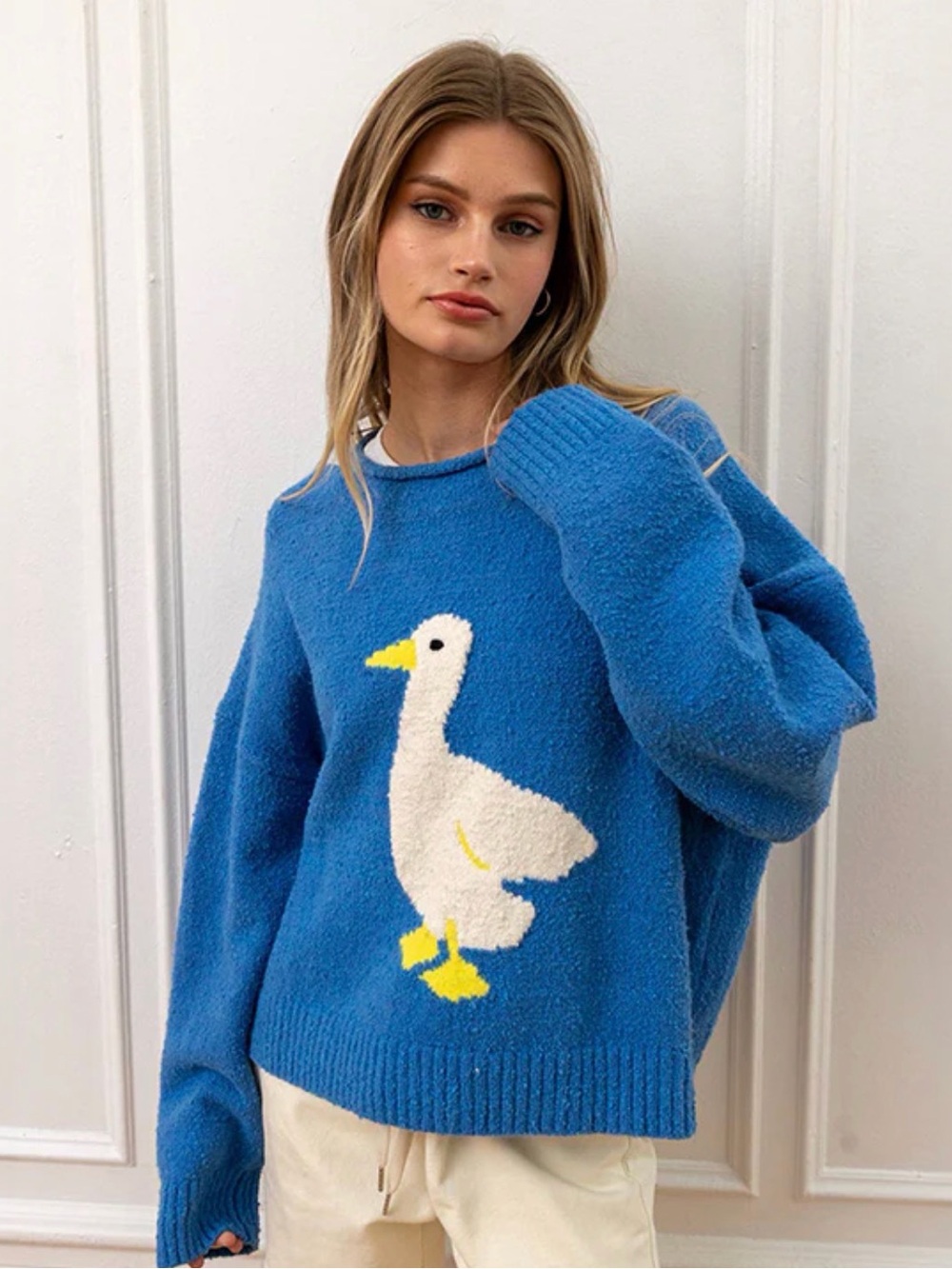 Raisonelle Blue Goose boxy Sweater size medium
